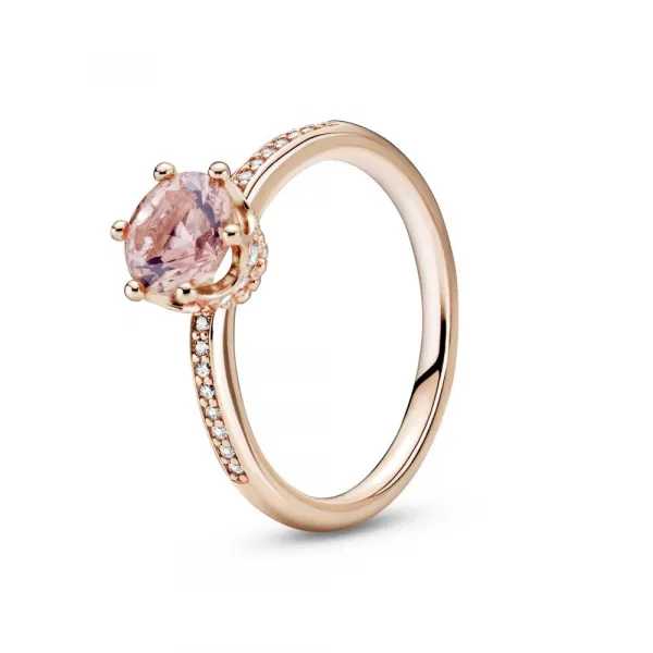 Prsten sa kamenom Roze svjetlucava kruna 