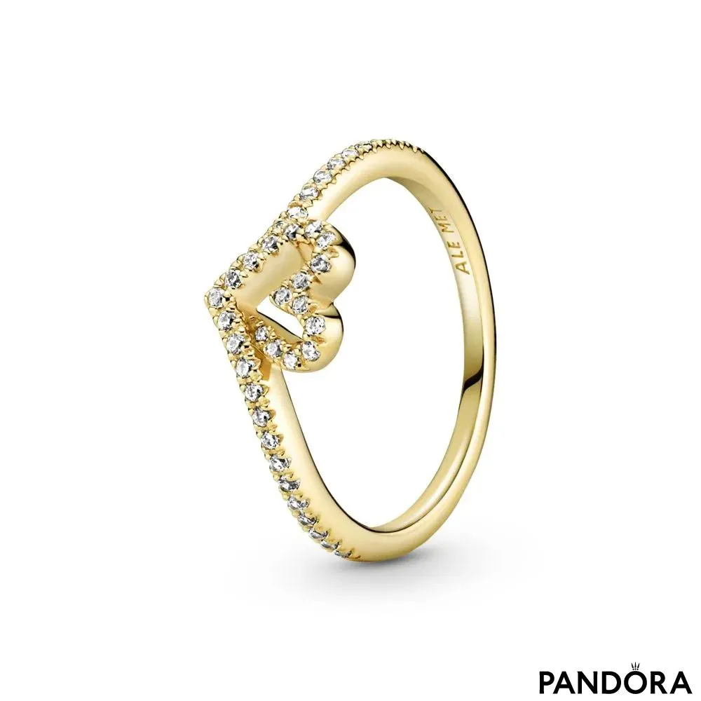 Prsten Pandora Timeless Svjetlucavo ševron srce 
