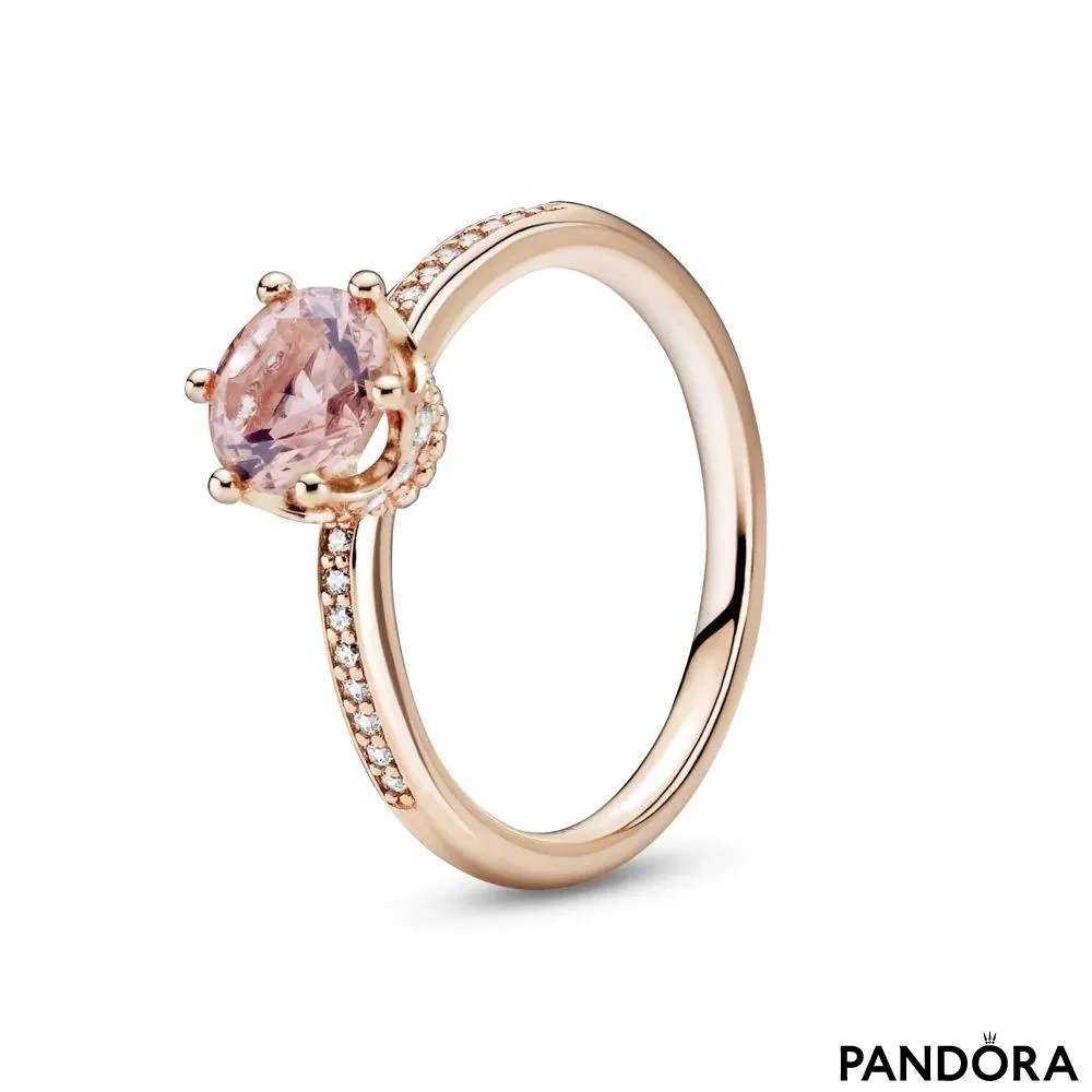 Prsten sa kamenom Roze svjetlucava kruna 