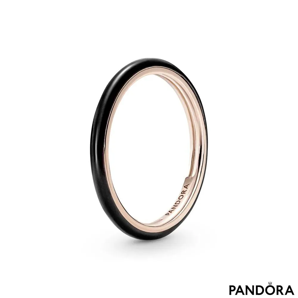 Prsten Pandora ME sa crnim emajlom 