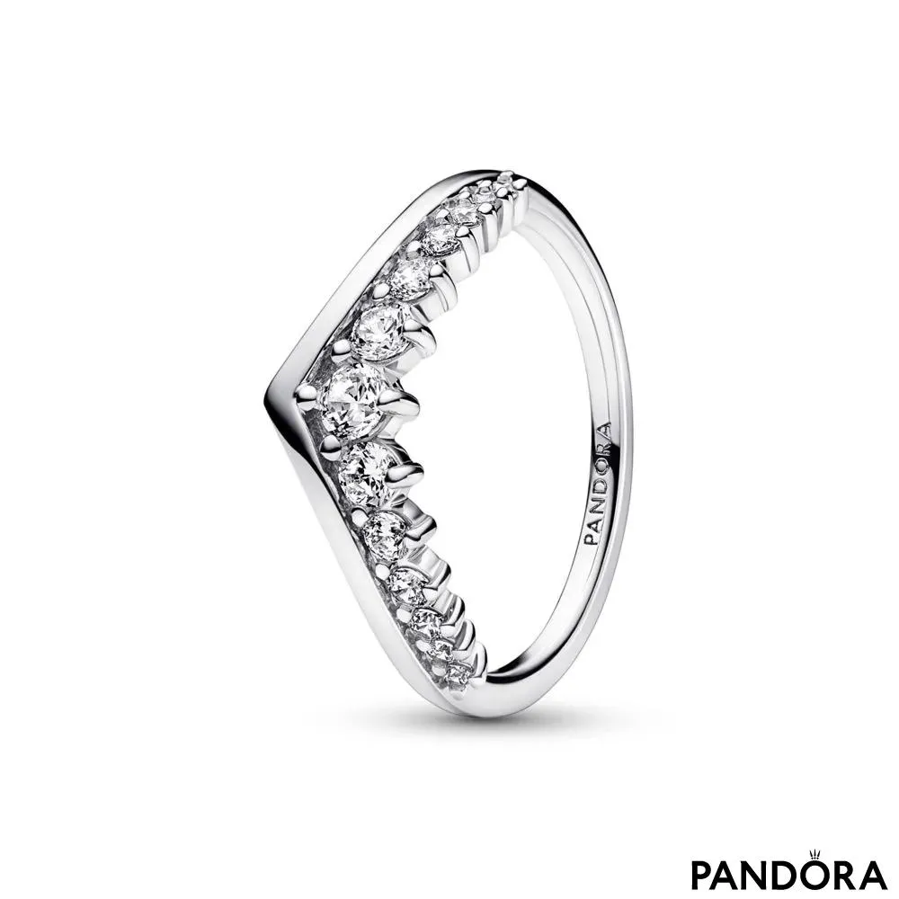 Prsten Pandora Timeless Lebdeći pavé ševron 