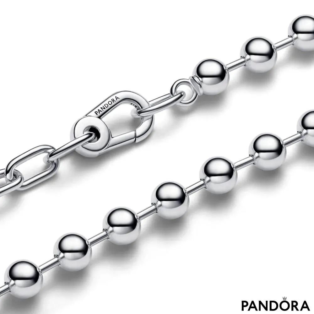 Ogrlica Pandora ME sa metalnim perlama i lančićem sa karikama 