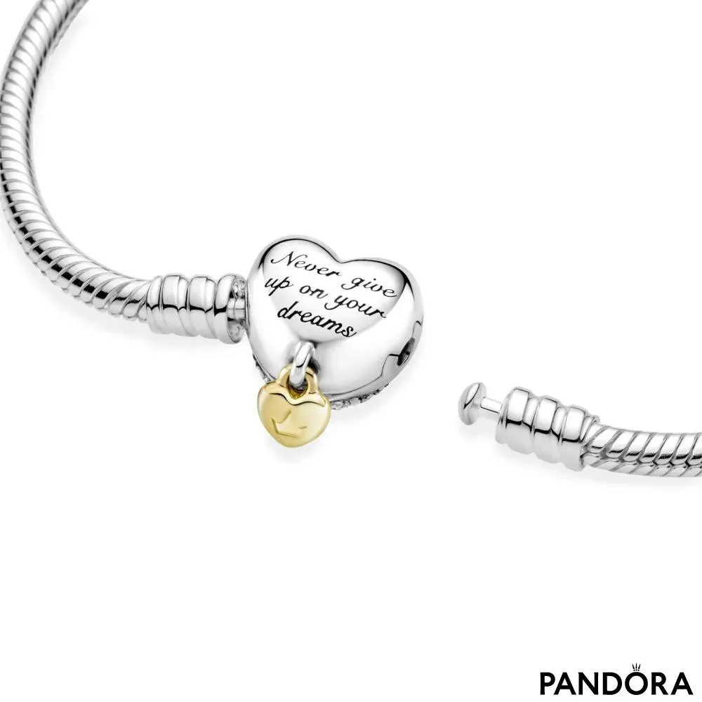 Narukvica Pandora Moments Disney Princess sa zmijskim vezom i kopčom u obliku srca 