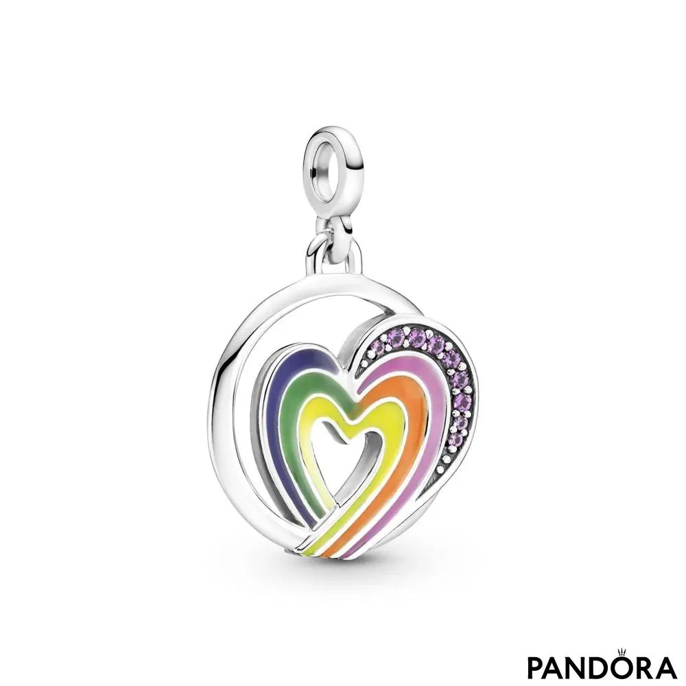 Medaljon Pandora ME Srce slobode u duginim bojama 