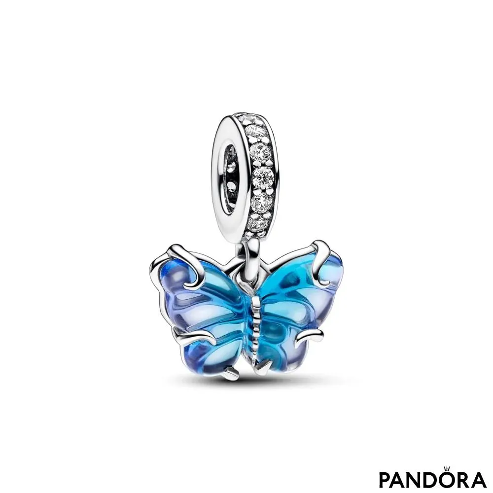 Viseći privezak Plavi leptir od Murano stakla 