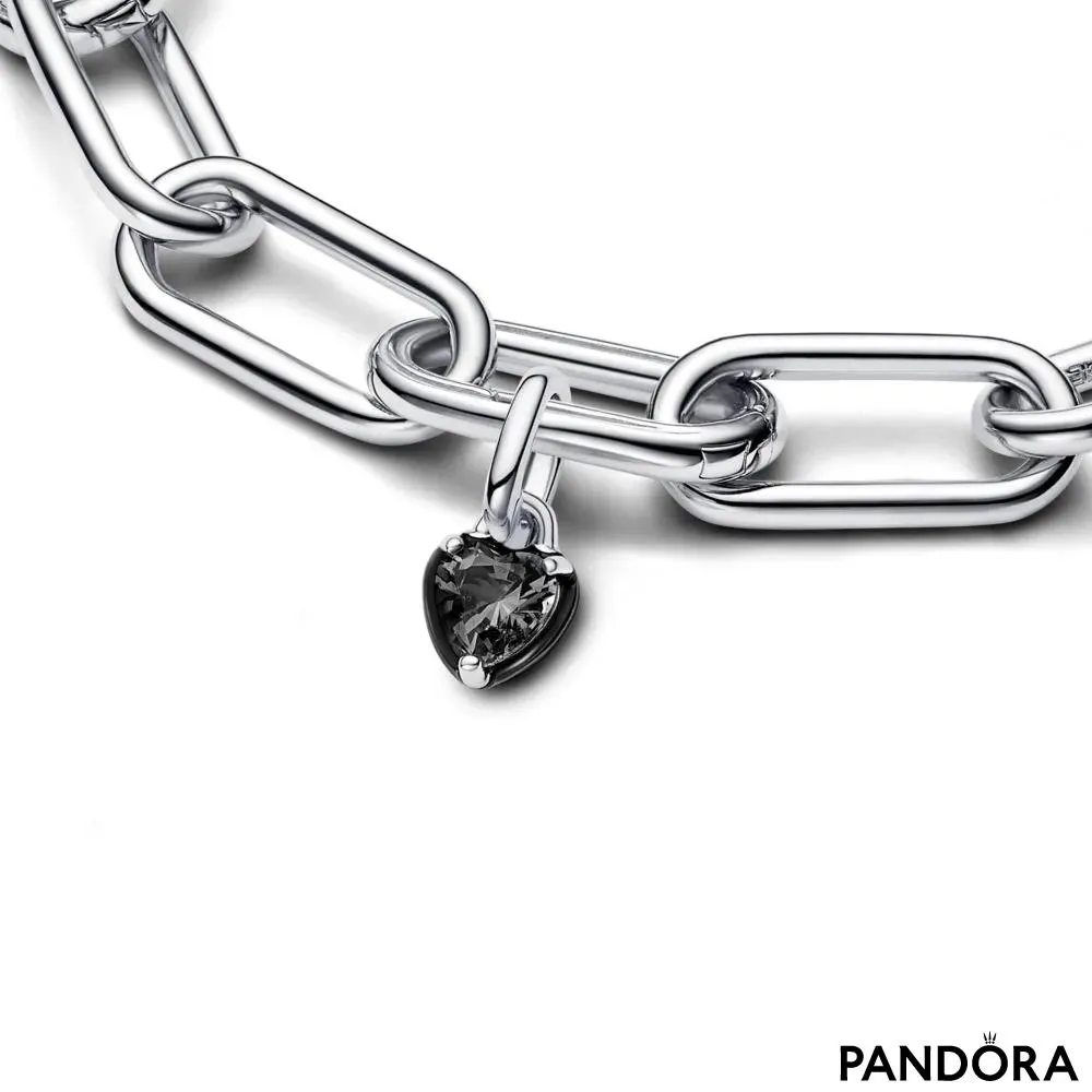 Mini viseći Pandora ME Crna čakra u obliku srca privezak 