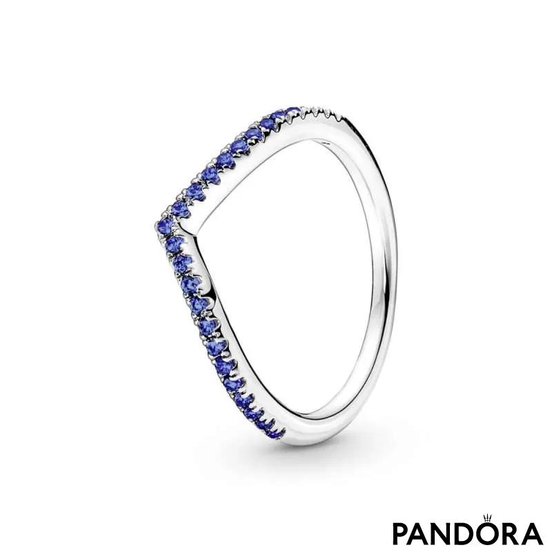 Prsten Pandora Timeless Svjetlucavi plavi ševron 