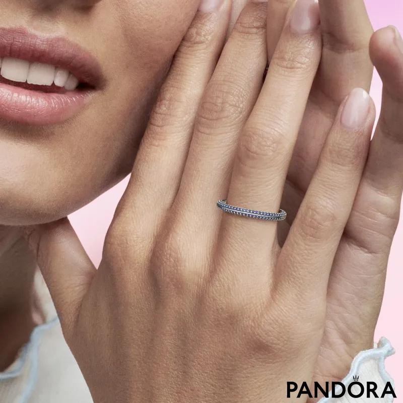 Plavi pavé prsten Pandora ME 