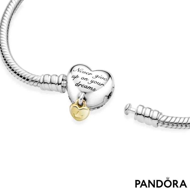 Narukvica Pandora Moments Disney Princess sa zmijskim vezom i kopčom u obliku srca 
