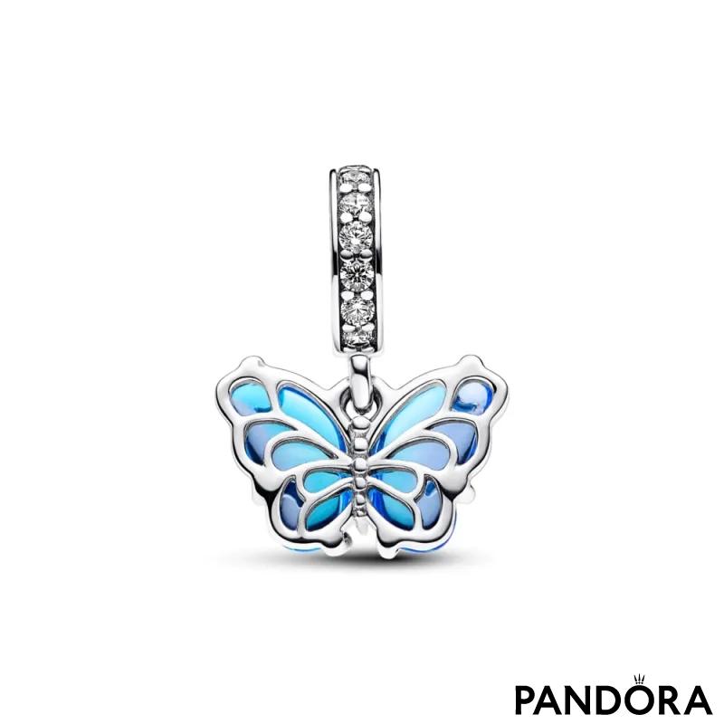 Viseći privezak Plavi leptir od Murano stakla 