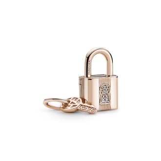 Viseći privjesak Katanac i ključ od 14k roze pozlate